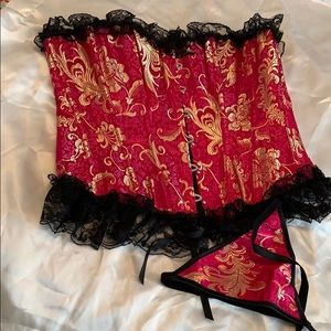 Corset with matching thong